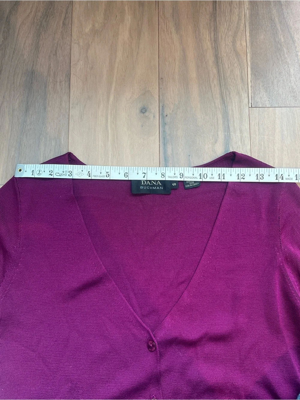 VTG Dana Buchman Purple V-Neck Silk Knit Cardigan Size S Feminine Dainty
